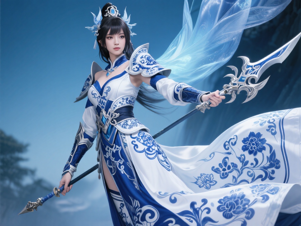 青花瓷的纹饰以蓝白色调为主，清新典雅，极