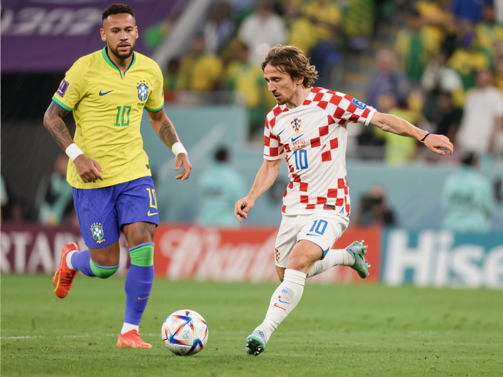 例如，莫德里奇在2022年世界杯对阵巴西